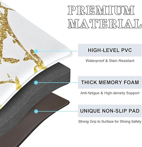 Miniatura 7 de Alfombrillas de cocina acolchadas y antifatiga, 2 piezas, impermeables, antideslizantes, tapete de cocina de espuma viscoelástica para el hogar,