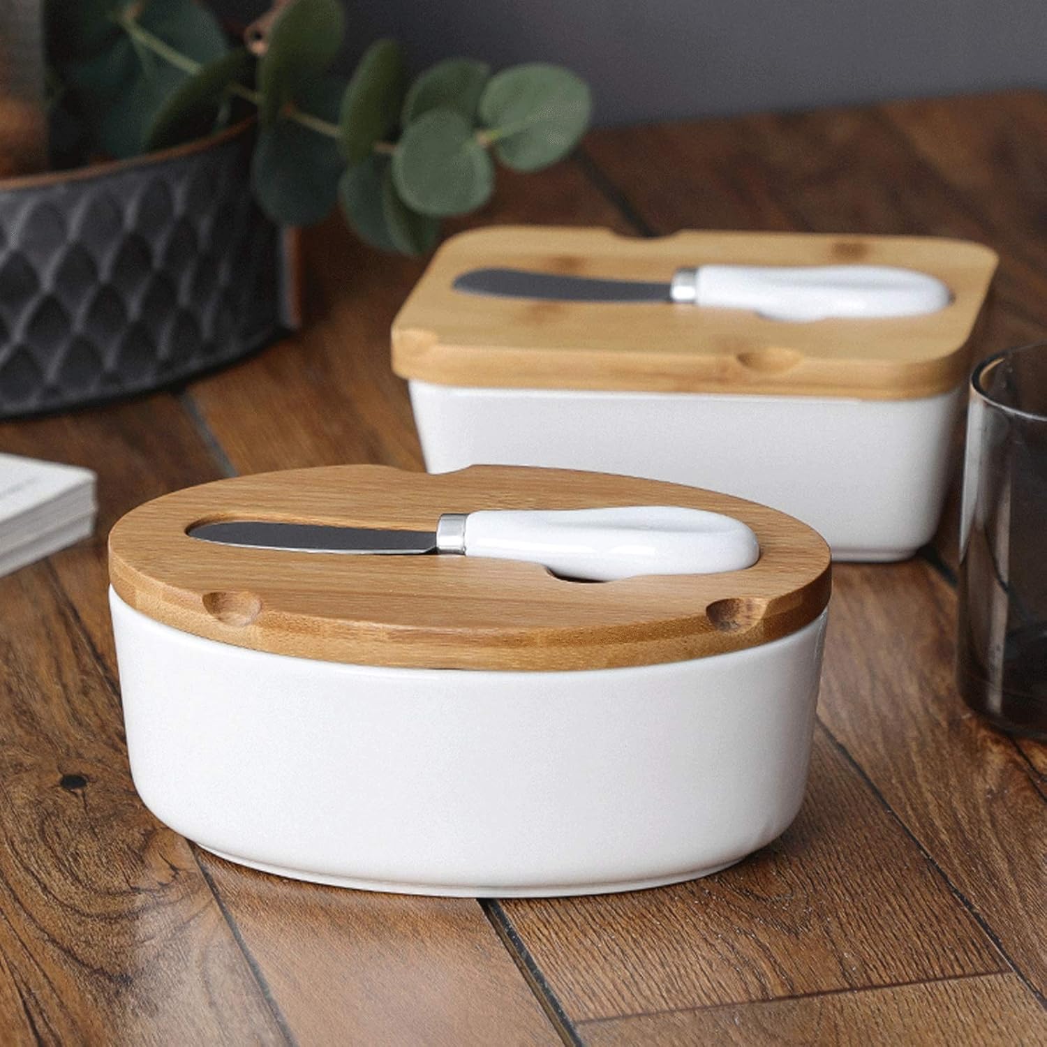 butter dishes Butter Dish with Lid the Butter Knife Is ed with Grooves Used to Place the Butter Knife It Is a Beautiful Gift for Friends and Family Butter Holder (Color : A) (B)