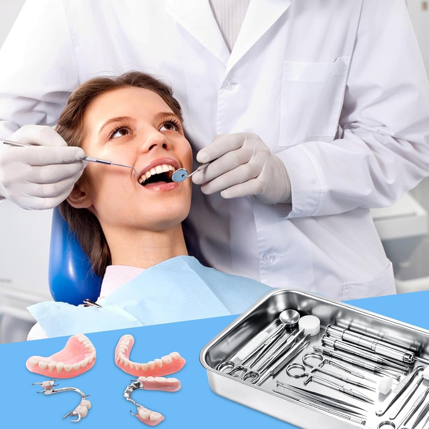 3 Pcs Surgical Tray, Lab Instrument Tray and Dental Trays, 11.5 Inch Stainless Steel Set, No-Hole Medical Organizer for Lab, Tattoo Tools, Clinic Supplies, Silver