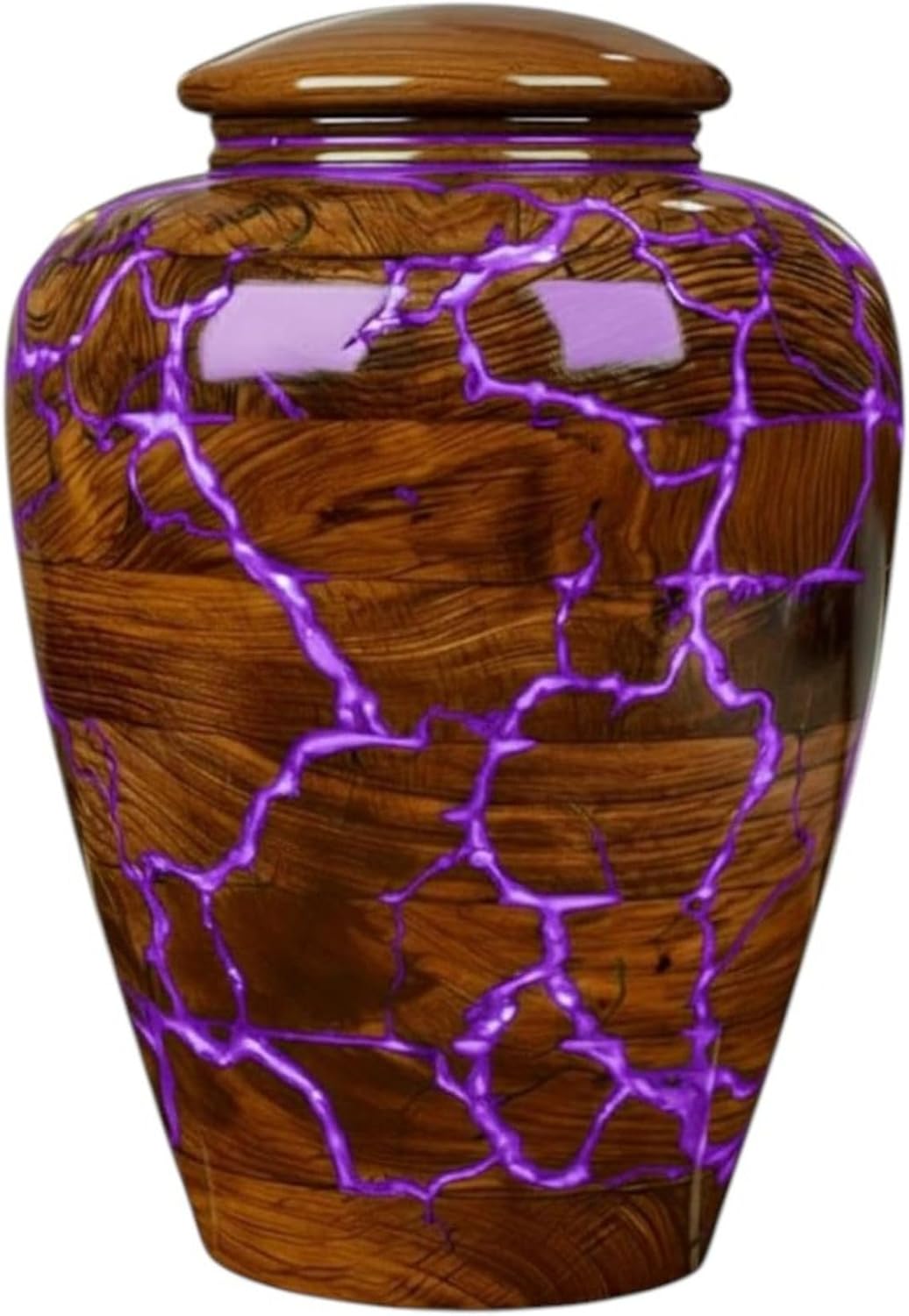 Rosewood Cremation Urns for Human Ashes Adult Male Female - Wooden Urn for Pets Ashes, Decorative Box for Ash (Purple, Large - 200 lbs)