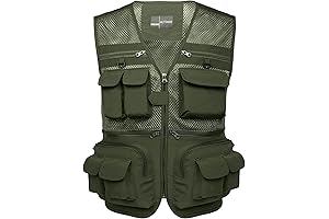 Flygo Mens Summer Outdoor Work Safari Fishing Travel Photo Vest with Pockets