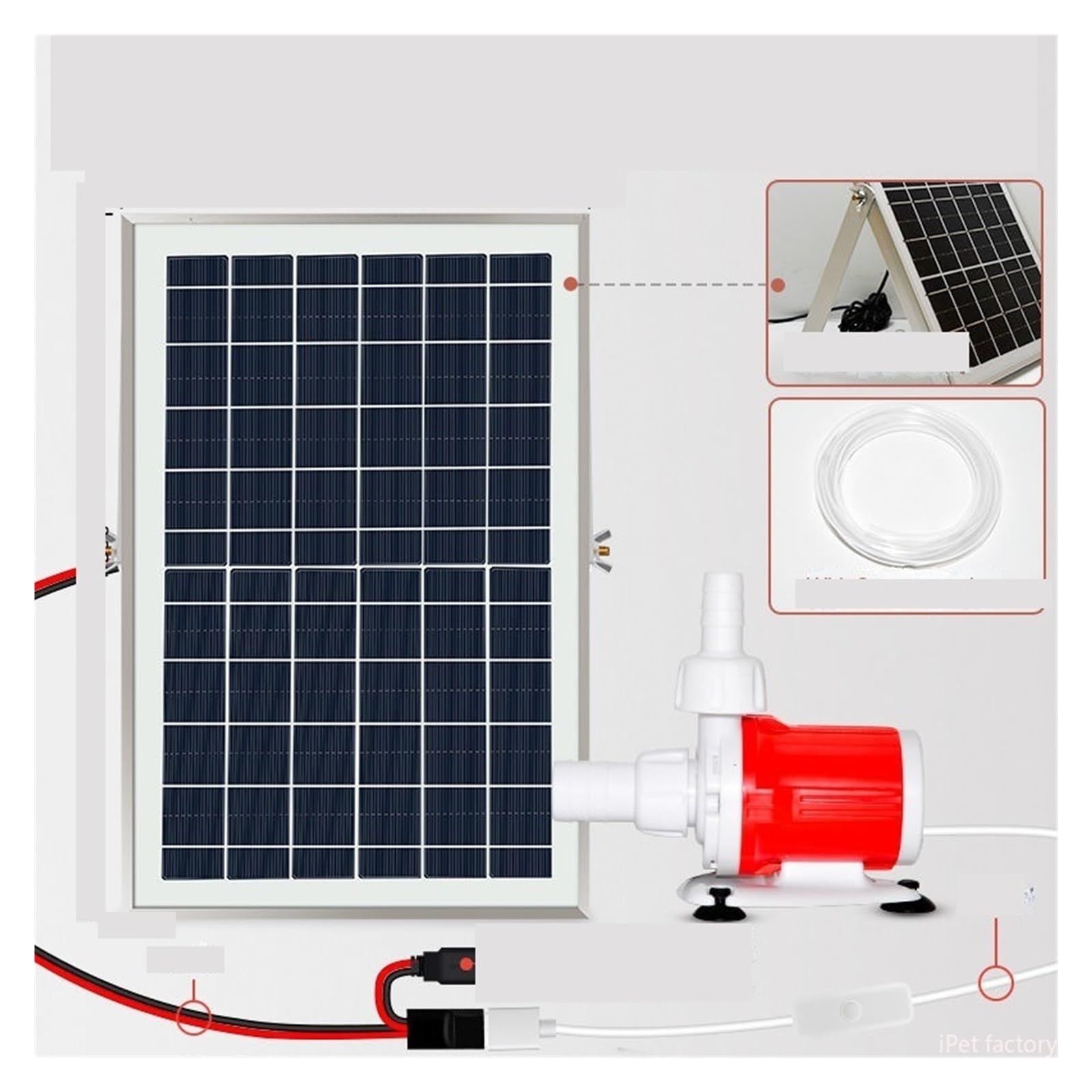 Joliane 5V10w 5W Pump Large Flow Solar Water Pump Aquarium Fish Pump Rockery Waterfall Fountain Submersible Hydroponics Water Cycle Pool Pump Filter(5V10w 5W Pump)