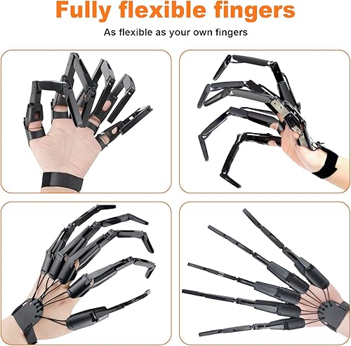 Miniatura 3 de CJWDZ 1 Pair Halloween Articulated Fingers Halloween Extension Scary Skeleton Hands Toys Articulated Fingers Fits All Finger Sizes for Halloween