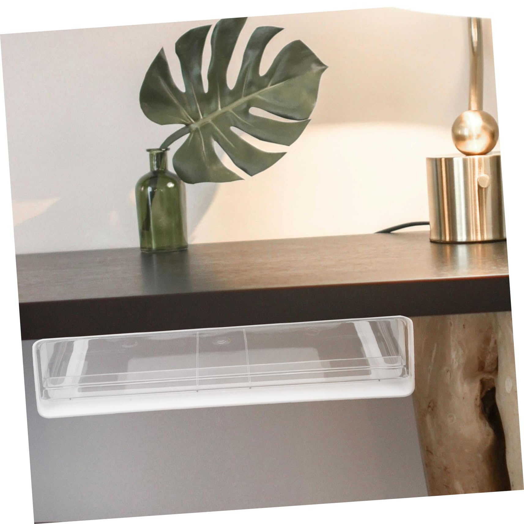 Boîte de Rangement à Tiroir sous Bureau, Organisateur de Bureau en Plastique Blanc, Grosse Capacité, Accès Facile pour Espace de Travail et Chambre D’élève