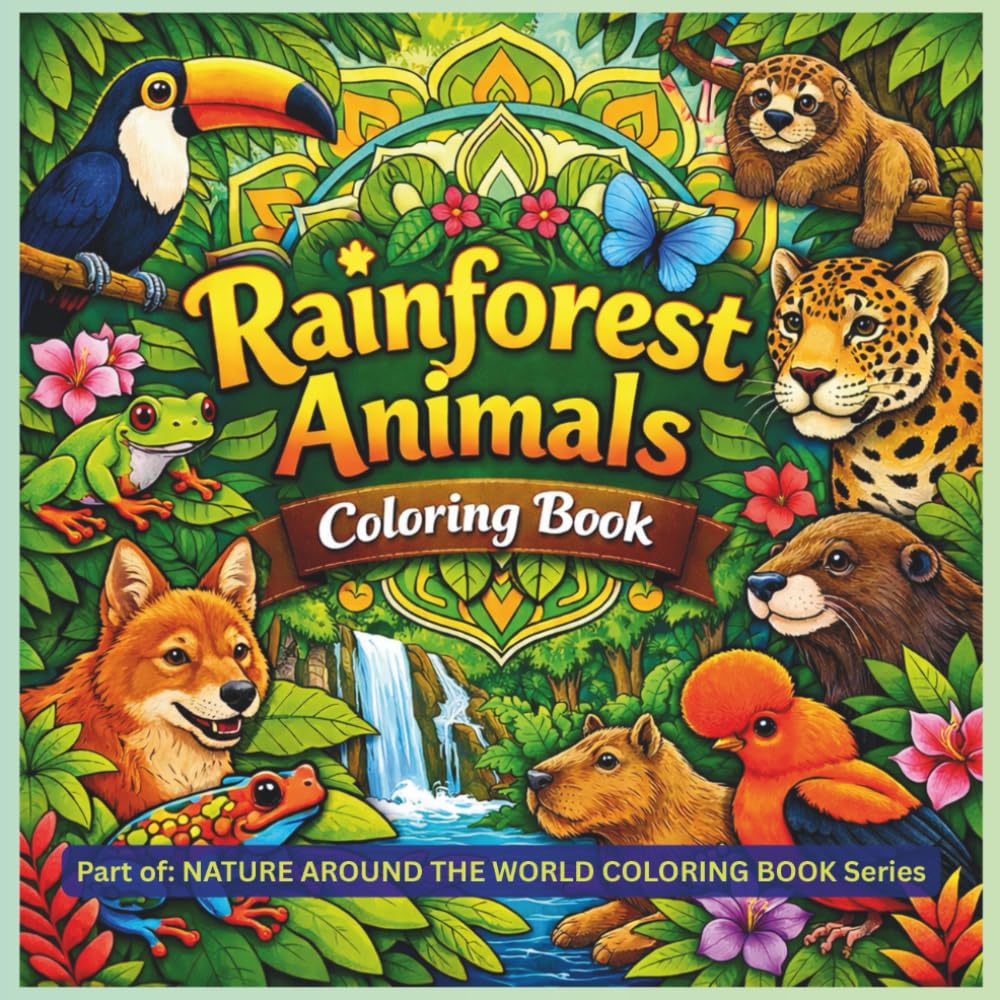 Rainforest Animals: Coloring Book (NATURE AROUND THE WORLD COLORING BOOK Series)