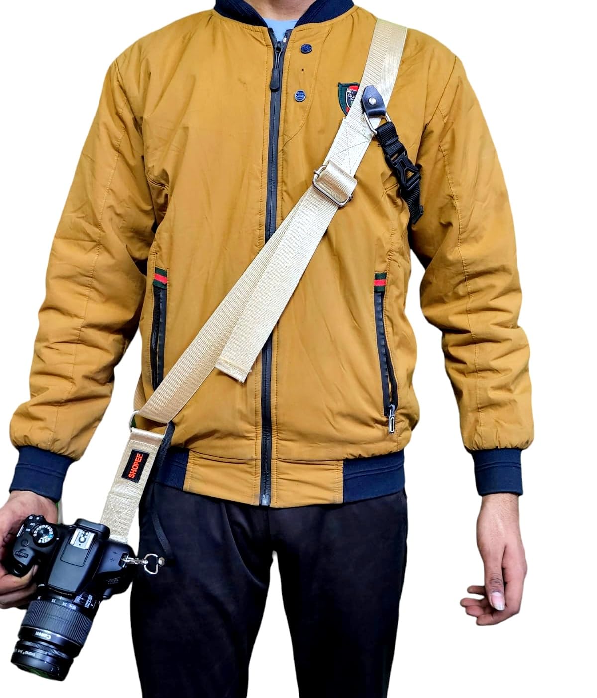 SHOPEE Polyester Sling/Single Camera Strap/Harness for SLR/DSLR and mirrorless Cameras – Adjustable, Universal, Sturdy,Durable