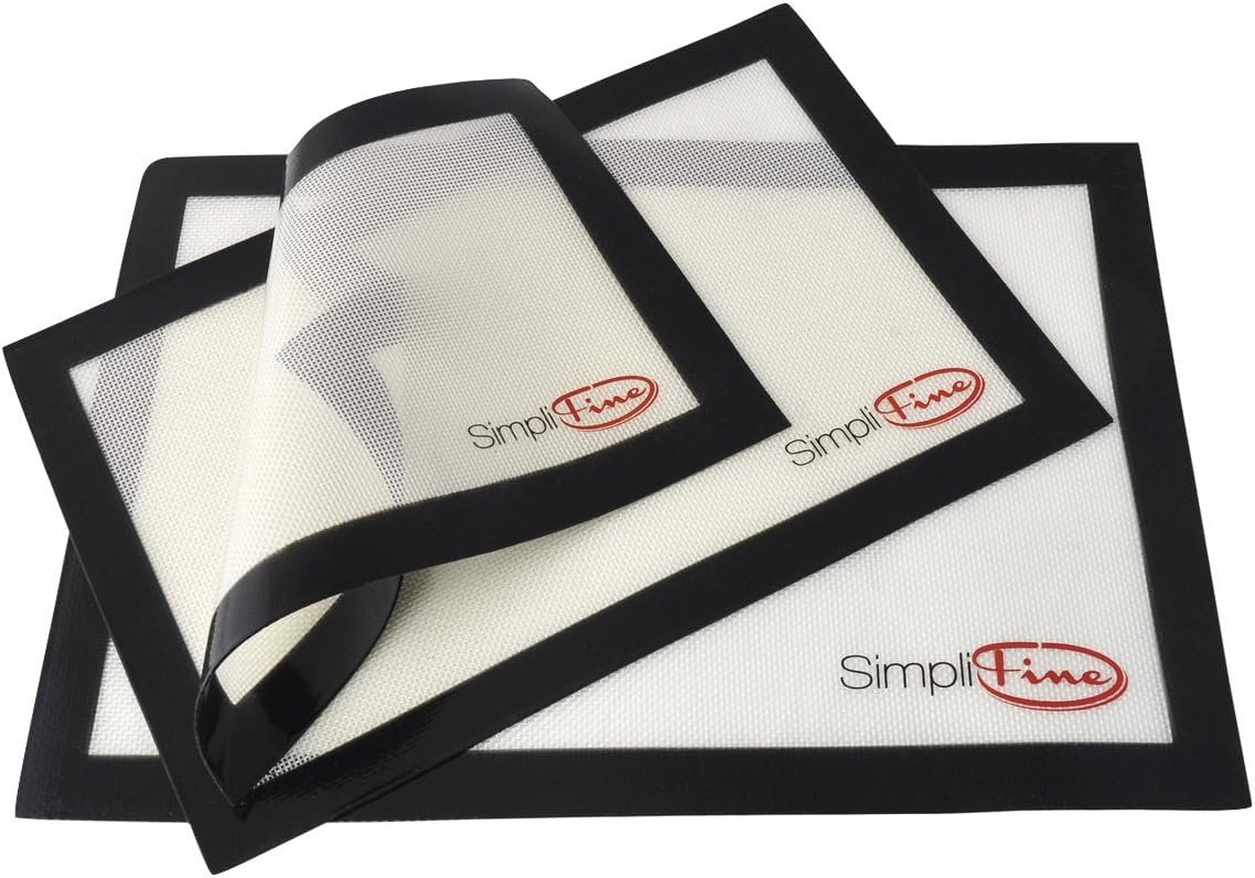 Silicone Baking Mat Set, 3 Different Silicone Baking Mats for Half, Quarter and Small Oven Sheet Sizes.