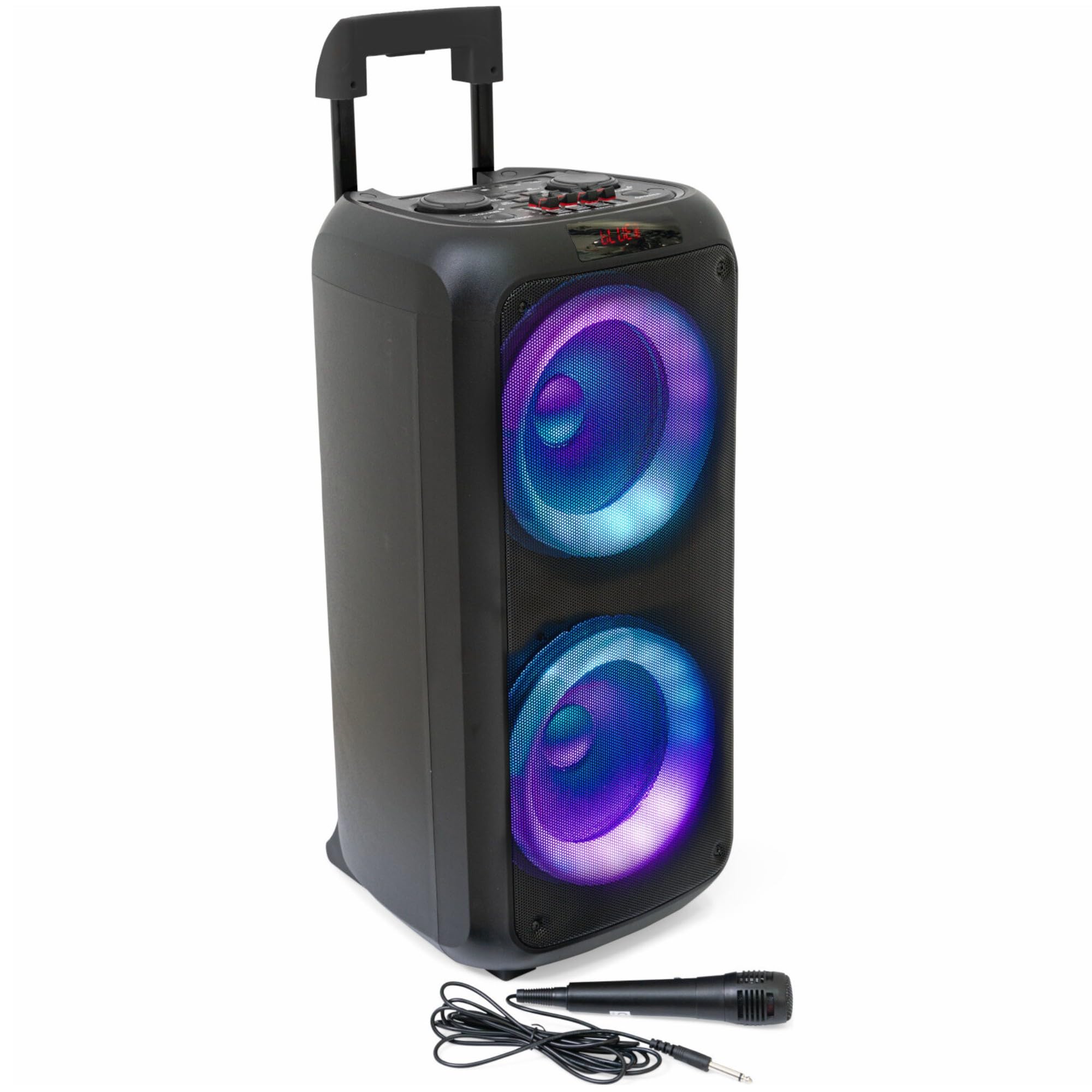 Ibiza - Pack Karaoké Enceinte VENUS600 Bluetooth TWS 600W sur Batterie USB AUX SD TWS - Effet Lumière Astro Cadeau Anniversaire Enfant Musique Boum