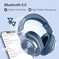 OneOdio Bluetooth Over-Ear fejhallgató Sky Blue 72 órás HiFi sztereó 6,35 és 3,5 mm jack, vezeték nélküli DJ PC telefon 3