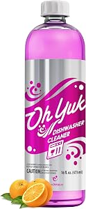 Oh Yuk Dishwasher Cleaner and Descaler for All Brands and Models, Natural Citrus Fragrance, Four Cleanings Per Bottle, Septic Safe, 16 Fl Oz