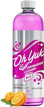 Oh Yuk Dishwasher Cleaner, Descaler, And Deodorizer Removes Grease, Odors, And Buildup Natural Orange Scent Septic Safe Formula For A Fresh Dishwasher Deep Cleans All Machine Models 16 Fl oz