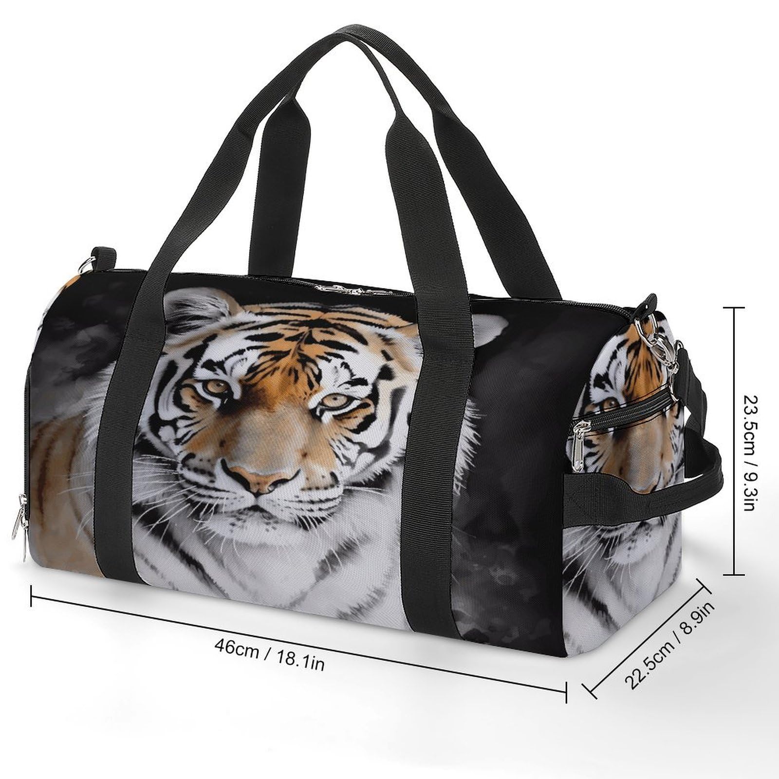 Turnbeutel für Damen und Herren, Tiger-Druck, wiederverwendbarer Turnbeutel, Turnbeutel mit Schuhfach, Stil, Einheitsgröße, modern, Stil:, Einheitsgröße, Modern