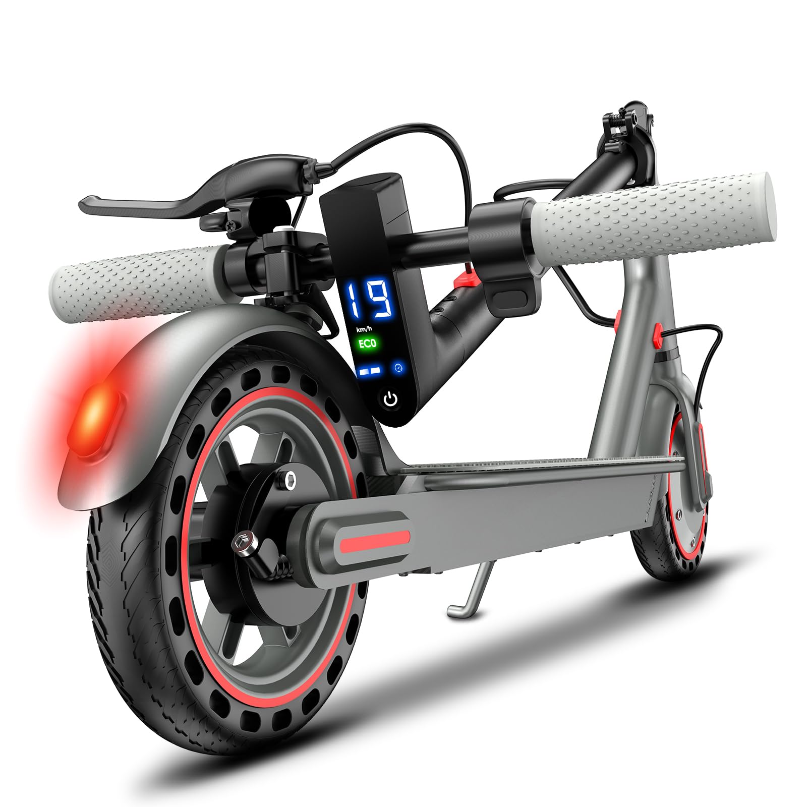Electric Scooter, 350W Motor, 8.5" Tires,Top Speed 25Km/h,33km Long-Range,Electric Scooter for Adults with Dual Lighting System and Drum Brake,Smart APP Control(D8 Pro Red 33KM)