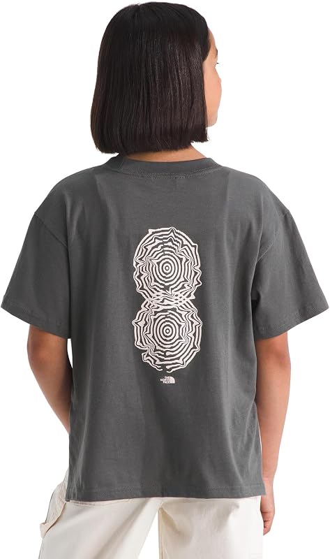 remera de manga corta Evolution Swirl para niña | Camisa de algodón con diseño gráfico, mangas ajustadas, cuello acanalado