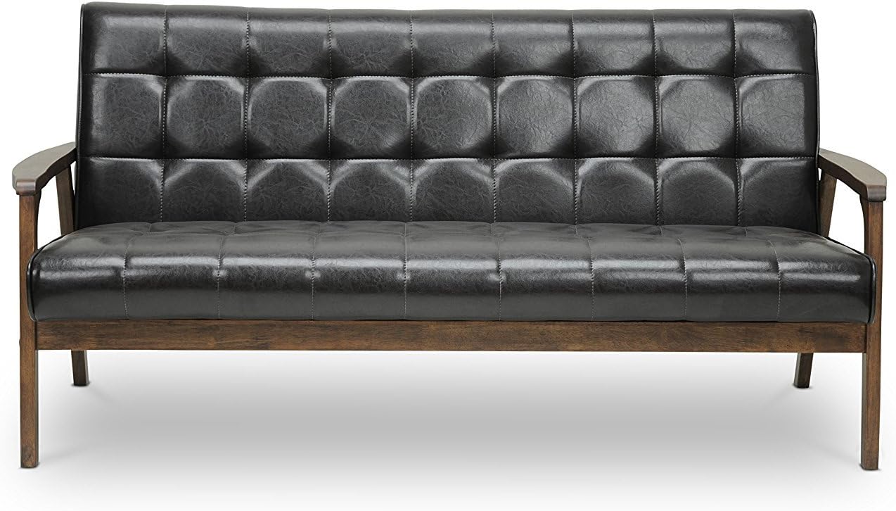 Baxton Studio Mid-Century Masterpieces Sofa, Brown, Sofa Only