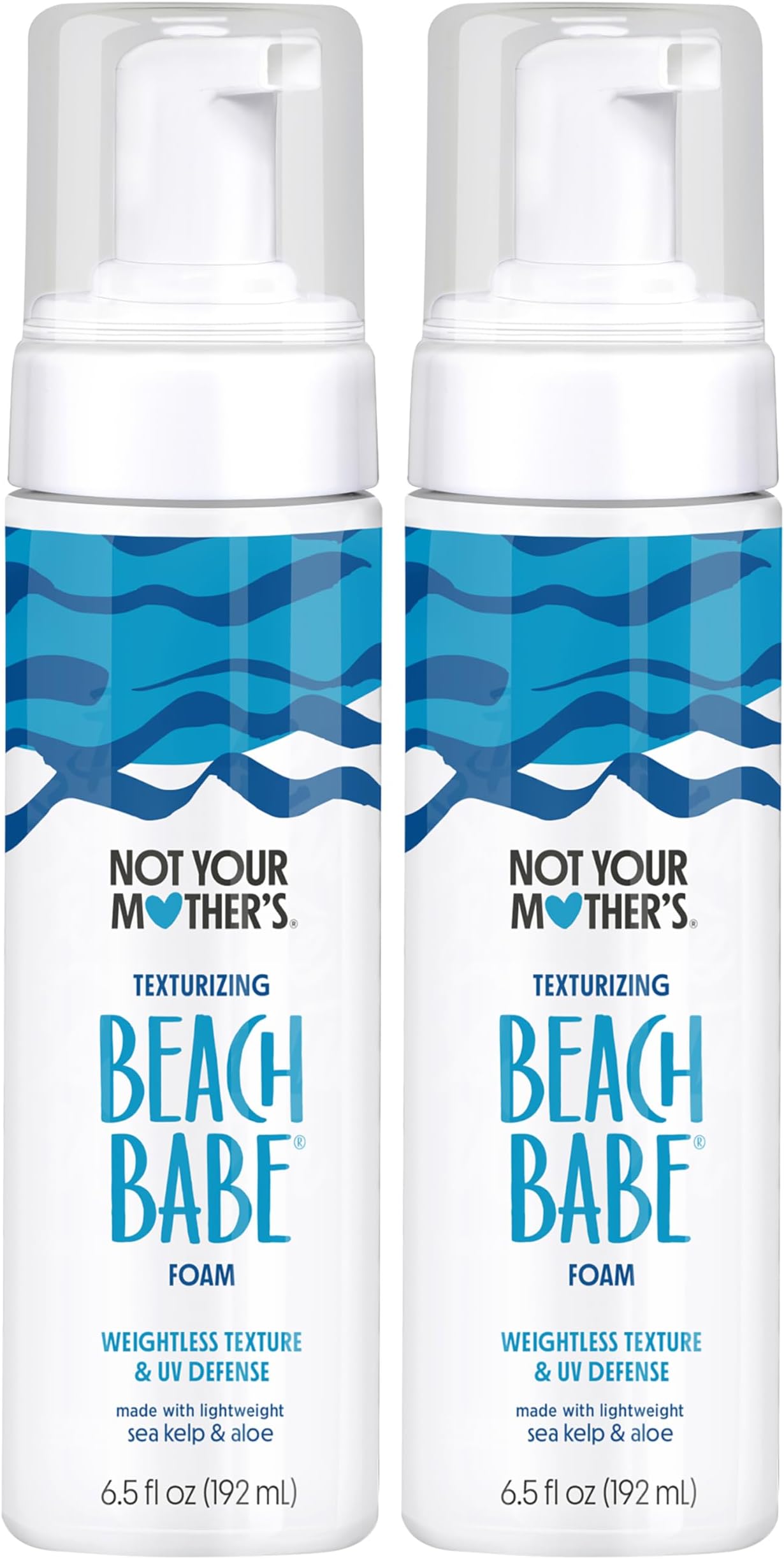 Not Your Mother's Beach Babe Texturizing Foam (2-Pack) - 6.5 fl oz Each - Crunch-Free Texture and Touchable Waves with UV Defense - Conditions & Hydrates for All Hair Types