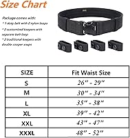 Vista 6 de TACNEX Cinturón de servicio con forro de gancho 4 soportes 2" de nylon de seguridad para oficial de policía y aplicación de la ley, cinturón