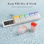 KOVIUU Weekly Pill Organizer Large, Magnetic Pill Case Holder 7 Day, Daily Medication Organizer 1 Time a Day, Removable Travel Week Pill Box Container for Supplement Vitamin Medicine, White