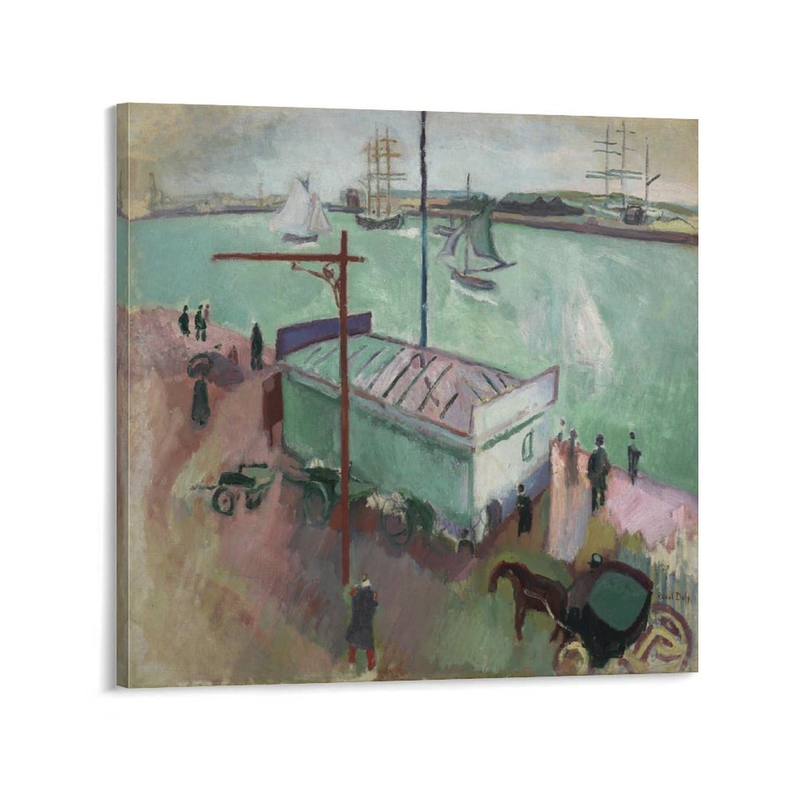 KLAGCBDF Raoul Dufy Le Port Du Havre (2) Poster Cool Artworks Painting Wall Art Canvas Prints Hanging Picture Posters 12x12inch(30x30cm)