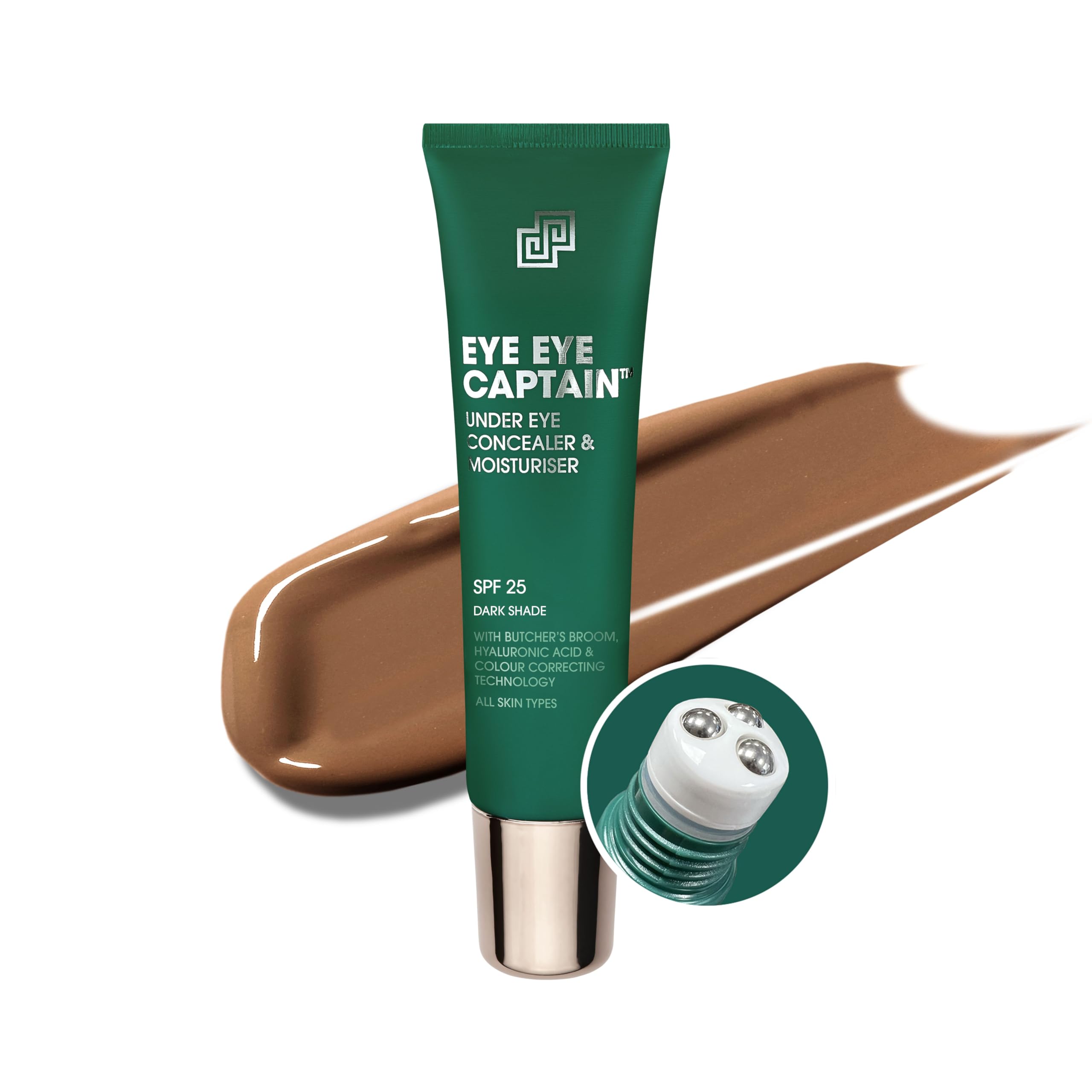 Shakeup Cosmetics Mens Concealer, Vegan Formula For Men, Naturally Covers Dark Circles, 24hr Moisturisation with SPF, in Dark Shade, 15ml. Aka. EYE EYE CAPTAIN