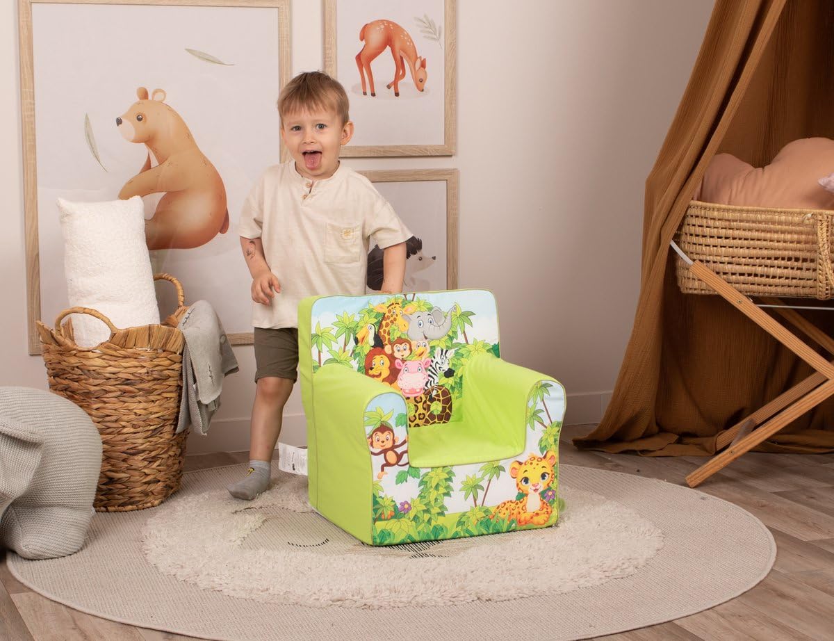 Fauteuil Enfant Gomoor - Canapé Bébé Dès 1 An, Housse Lavable Coton, Fabriqué En Europe