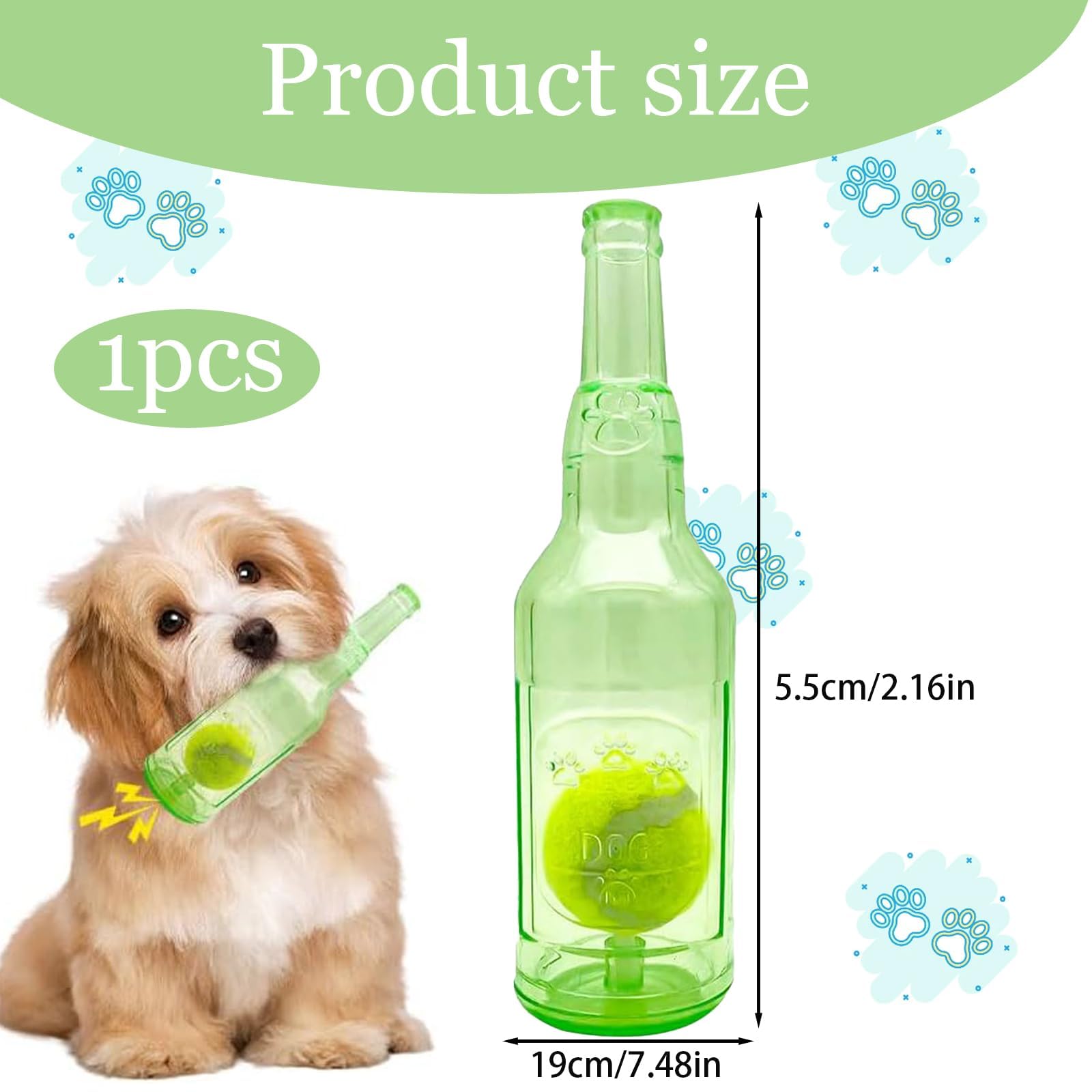 ZPSCXQ Pet Chew Beer Bottle Ball Toy, Pet Chew Beer Bottle with Tennis Ball - Image 2