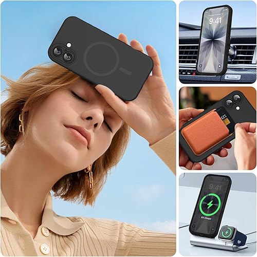 Miniatura 1723 de Miracase - Funda diseñada para iPhone 11 con protector de pantalla, funda de goma de silicona líquida, protección total contra caídas y a prueba