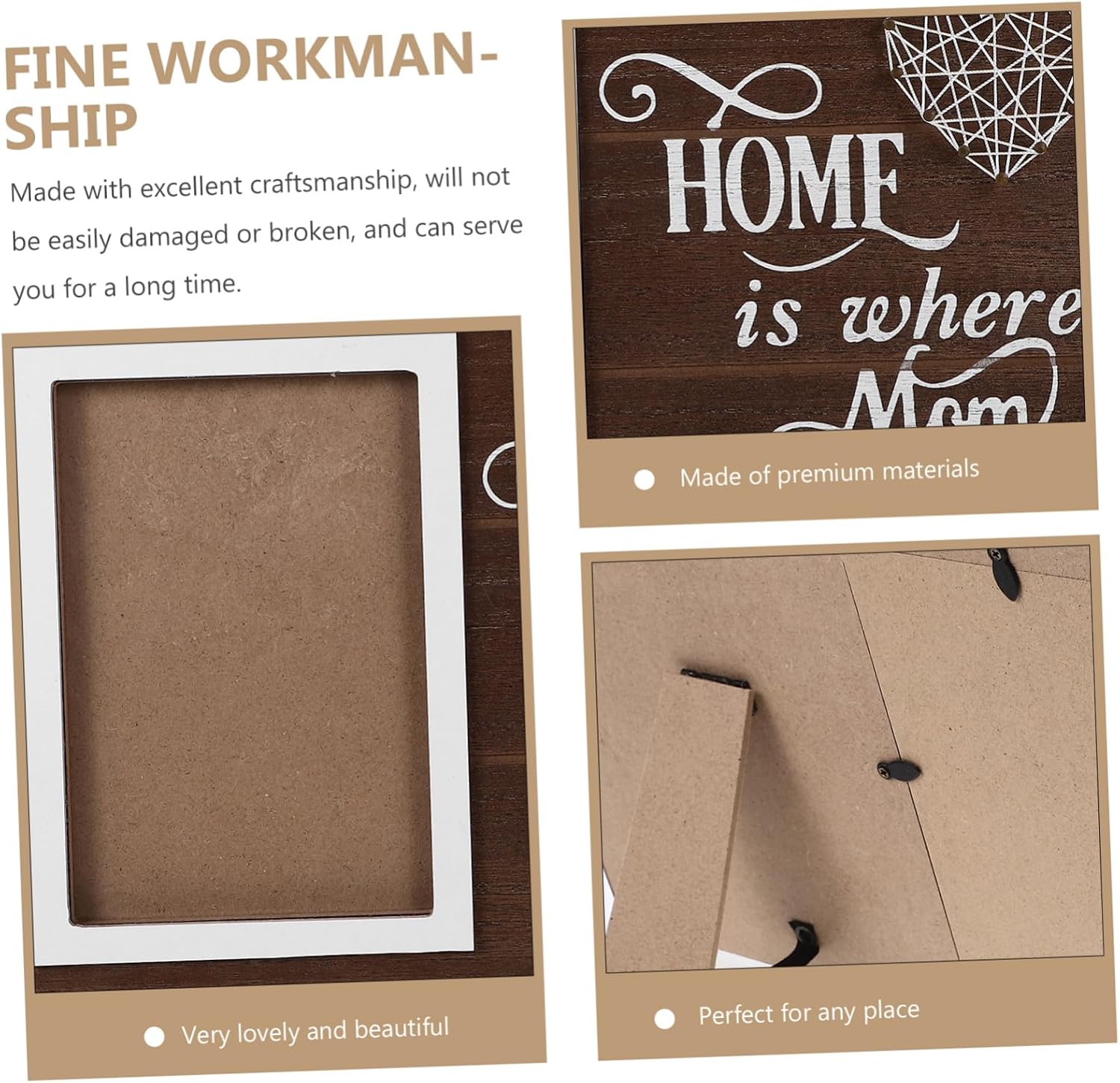 Holibanna DIY Tabletop Photo Holder Creative Couple Picture Frame for Desktop Display Craftsmanship Easy to with Wire and Nails for Bedroom Living Room Decor image 2