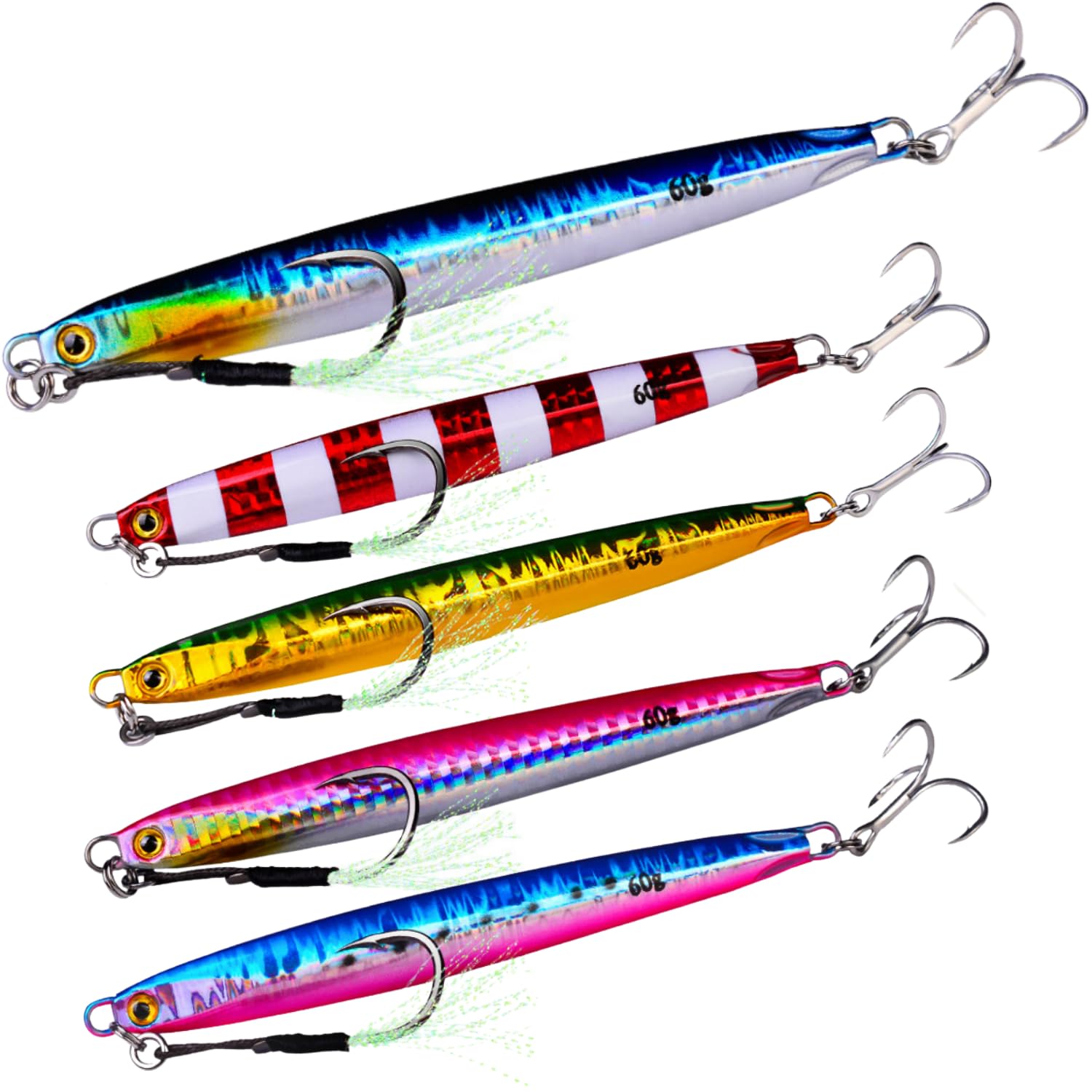 Amazon.co.jp: 【TACKLAND】 高コスパ 左右非対称 メタルジグ 5本