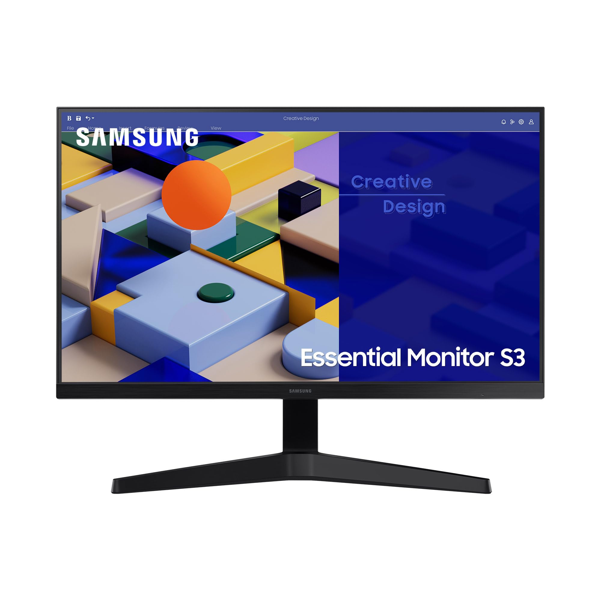 Samsung Monitor S31C (S24C312), Flat, 24'', 1920x1080 (Full HD), IPS, 75 Hz, 5 ms, FreeSync, D-Sub, HDMI, Eye Saver Mode, Flicker Free