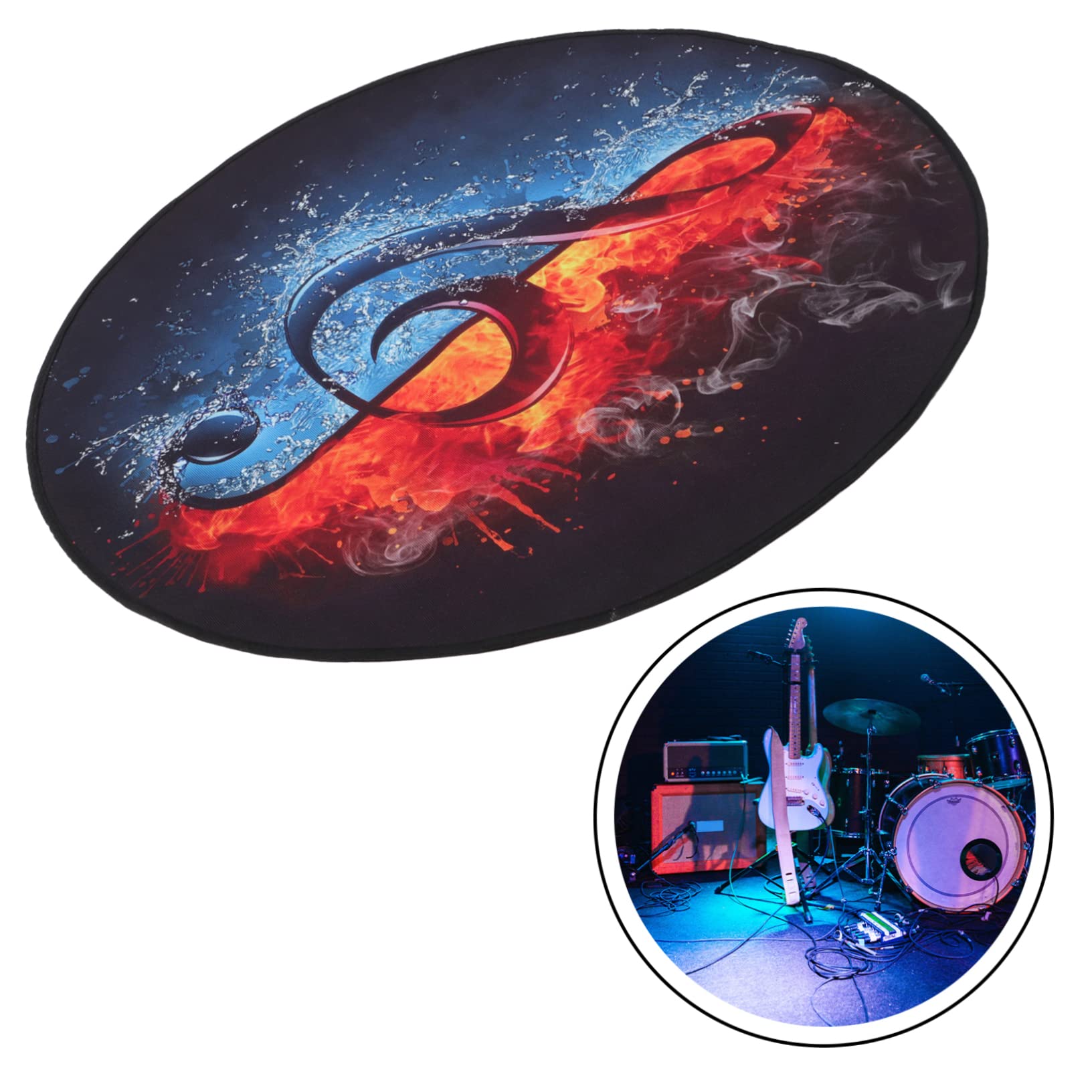 Toyvian Tappeto Per Batteria Antiscivolo Spesso in Flanella Con Effetto Insonorizzante e Supporto Antiscivolo Per Batteria Acustica Ed Elettronica Tappetino Decorativo e Resistente