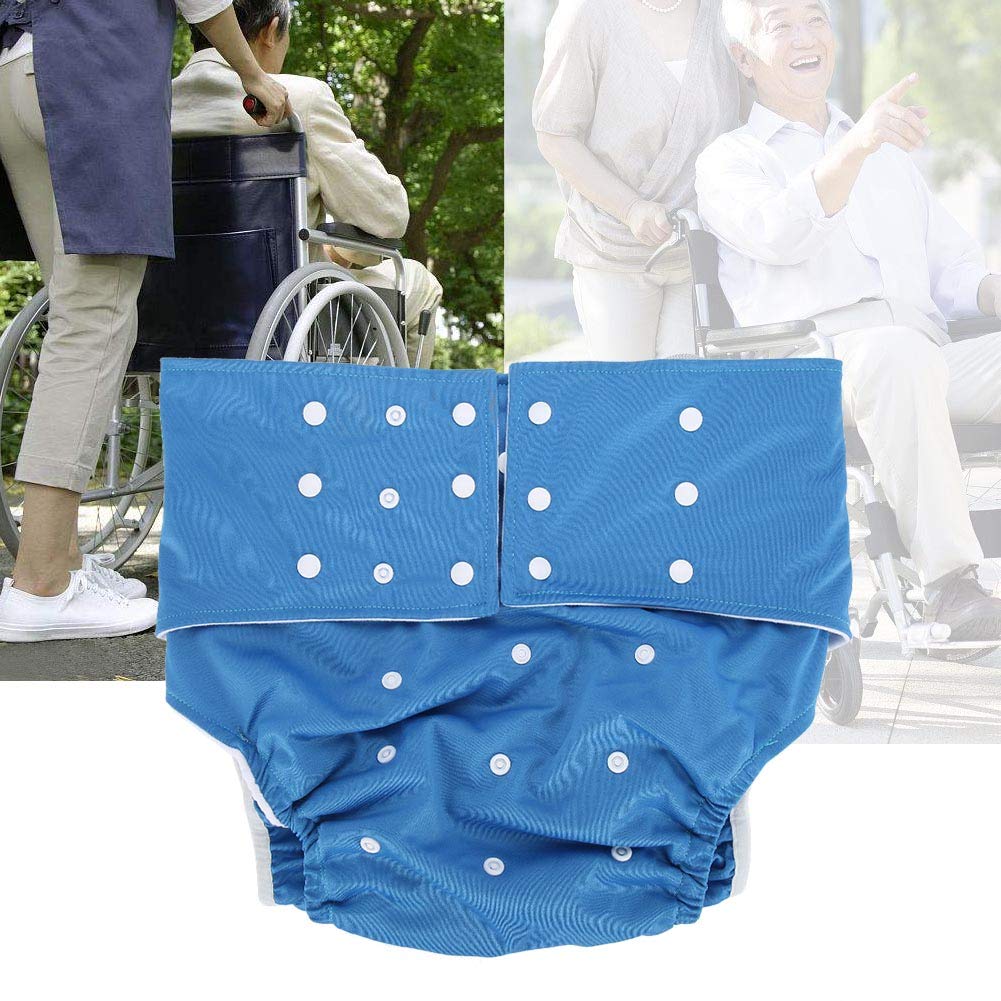 Couche-culotte Réglable pour Adulte contre L'incontinence, Couvre-couche Lavable pour Adulte (Bleu foncé)