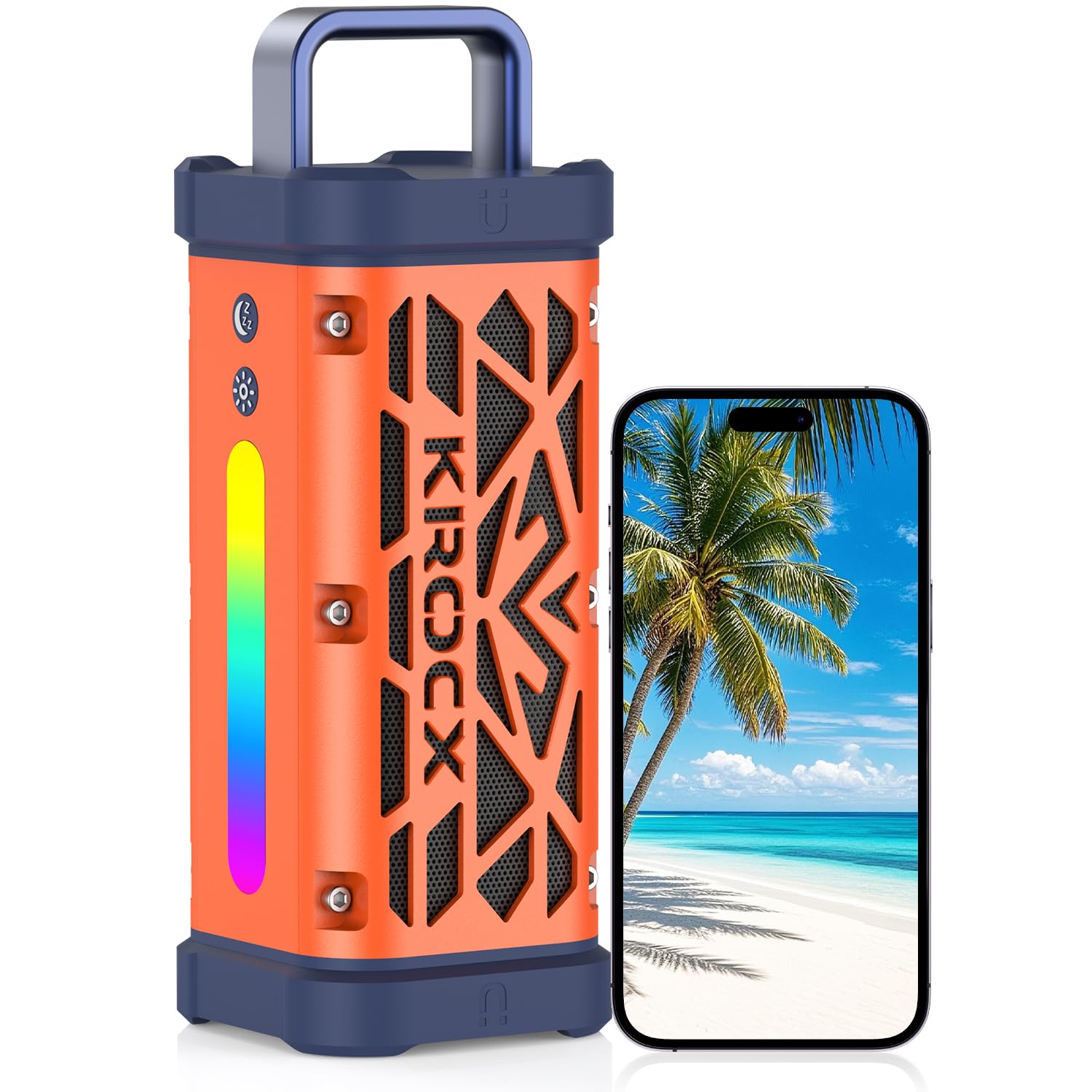 TRAVOR Magnet Bluetooth Lautsprecher aus Aluminium für Garage, Heimwerker | TWS & Bass Boost für Camper, Werkstatt & Baustelle IP68 gegen Regen, Staub & Schlamm 25 Std. Akku für Arbeit, Reise & Outdoor