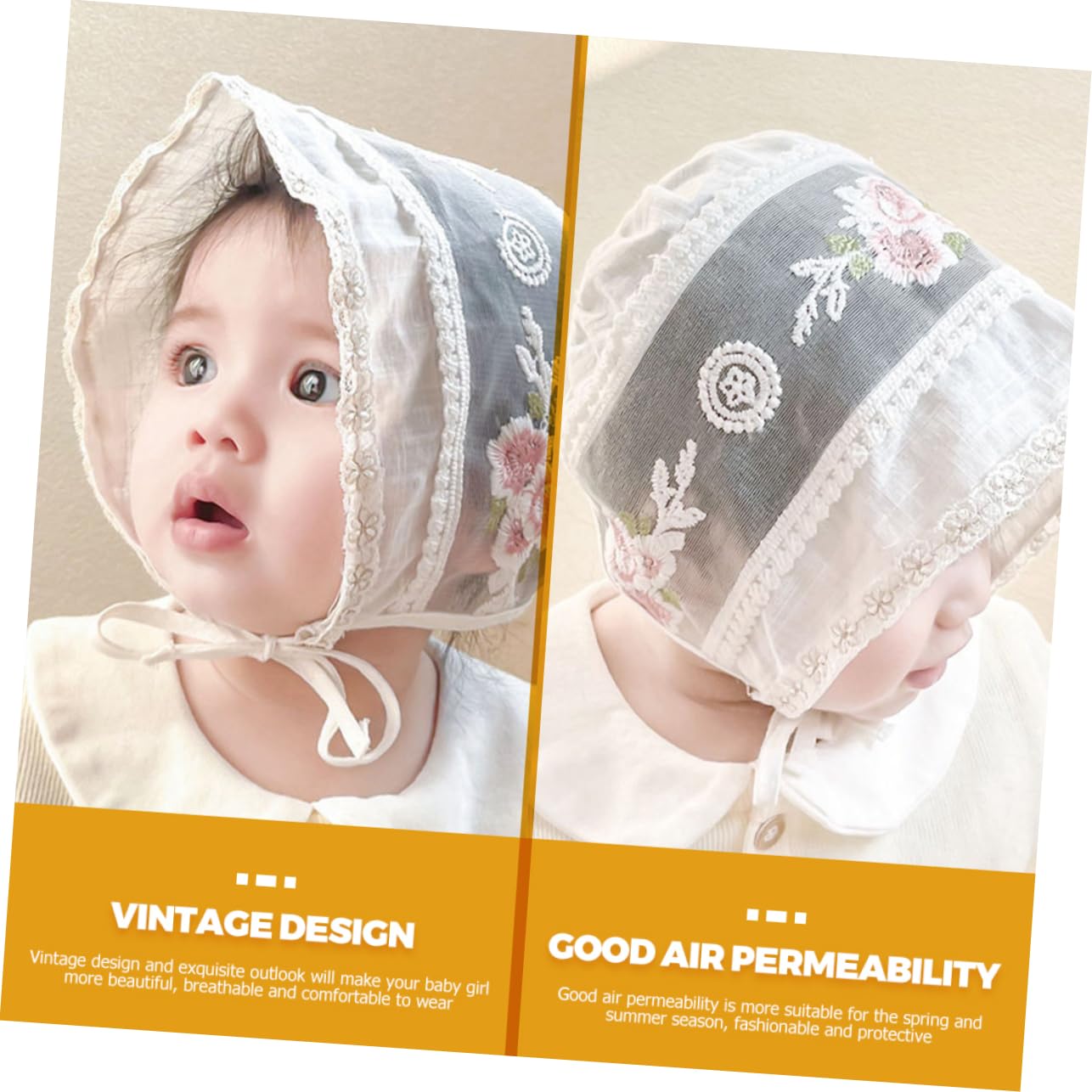Gorro de Sombrero de Sol para pequeños Sombrero de niña Bonnets para bebés Sombreros de Chicas Sombrero de Playa para Sombreros de niña Sombrero de algodón