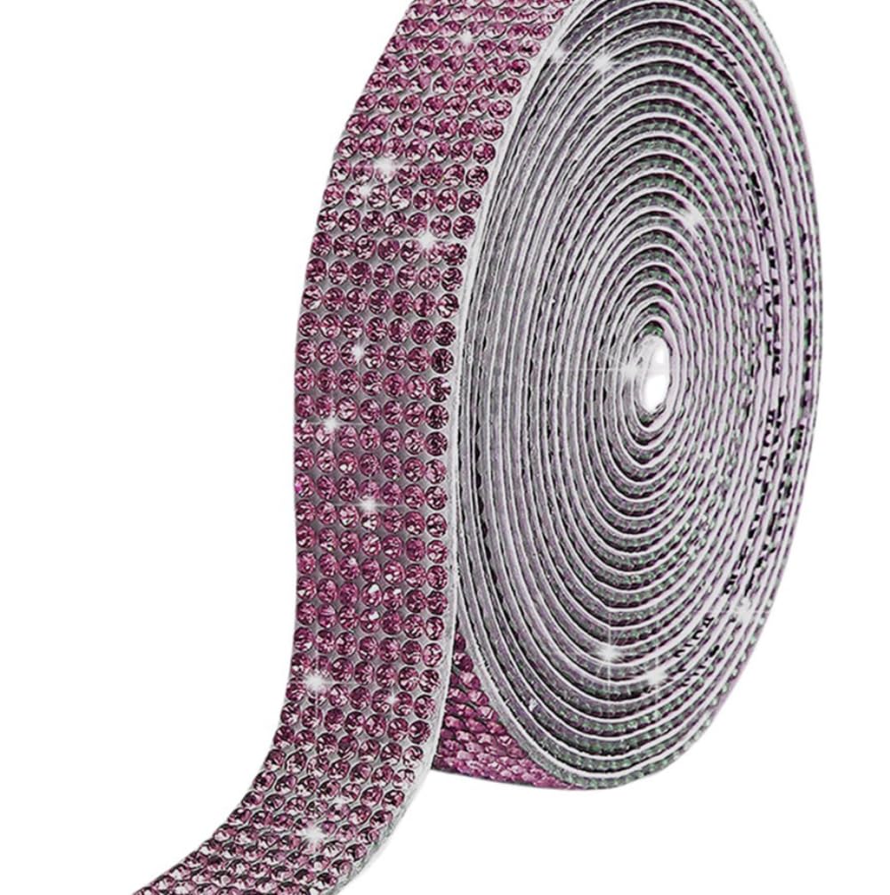 Ruban de strass autocollant violet pour loisirs créatifs, bande strass adhésive 11 rangées de 4,6m