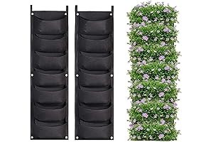 2 Pack 7 Pocket Vertical Wall Planter Bags for Outdoor Plants