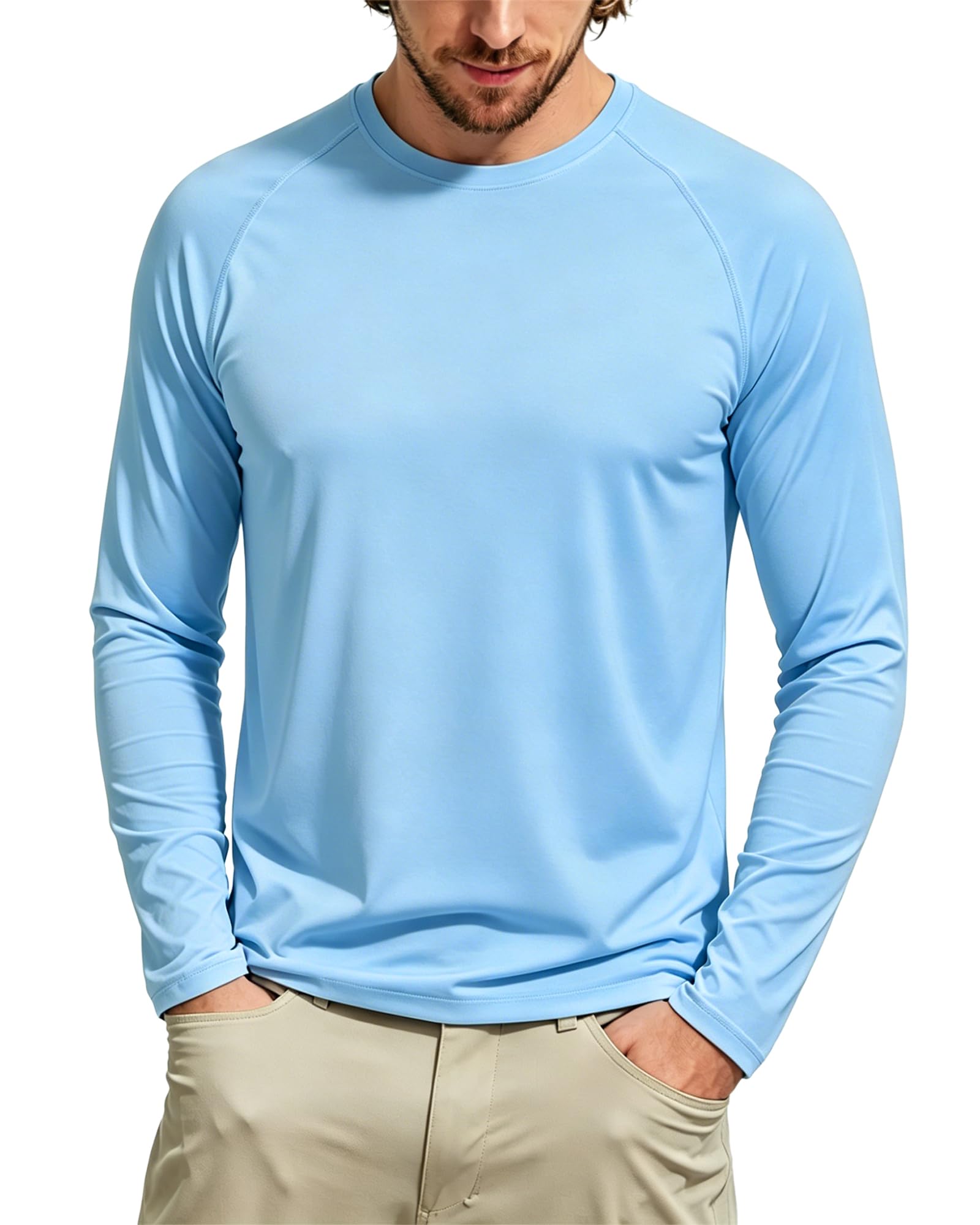 Tansozer Herren UPF 50+ UV Shirt Rashguard Sonnenschutz Schwimmshirt Schnelltrocknend Funktionsshirt Surfen Angeln Wandern Top