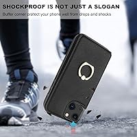 Vista 39 de Folosu Funda compatible con iPhone 13 con soporte para tarjetas, rotación de 360°, soporte de anillo de dedo con función atril, protección RFID