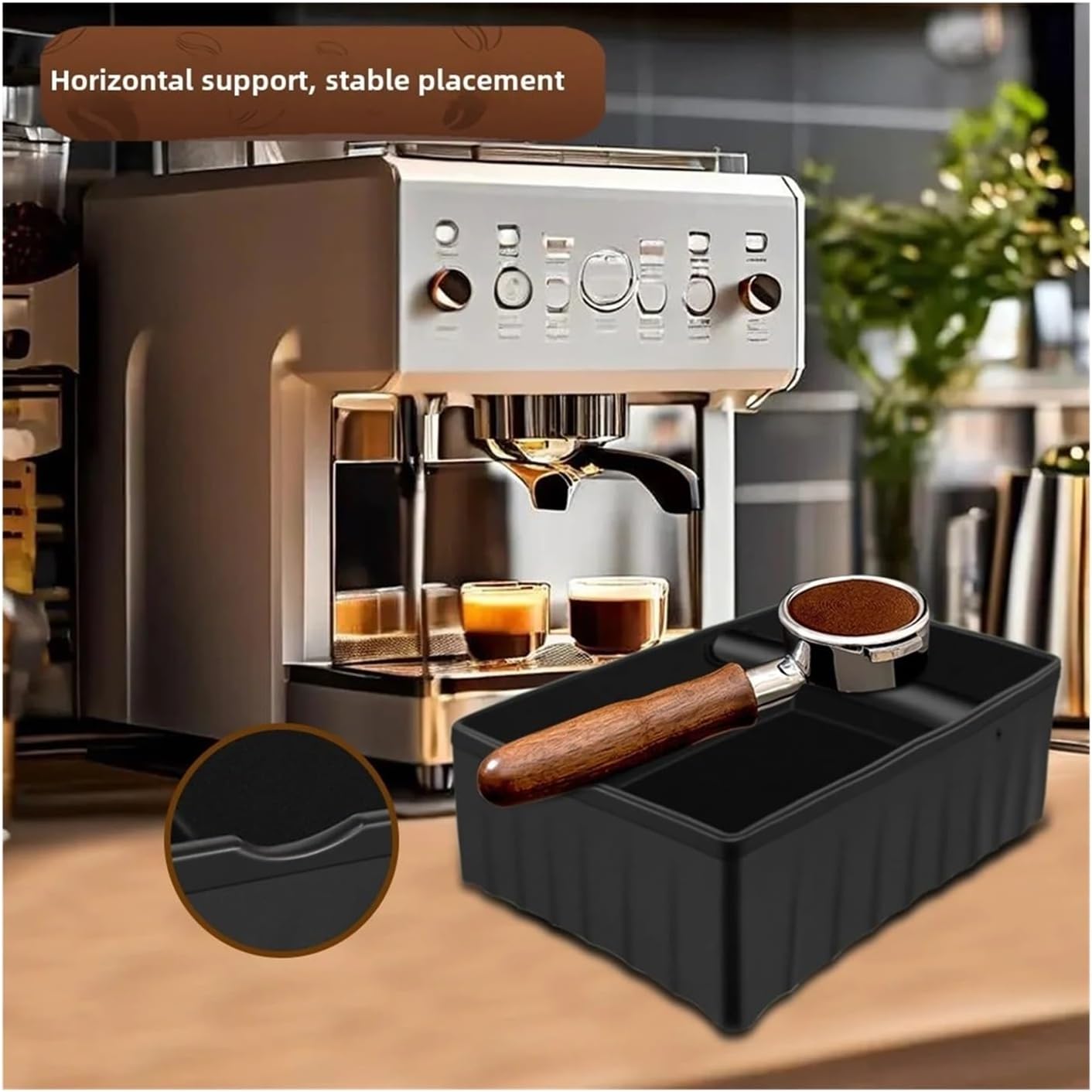 Coffee Grounds Tap Box, With Tap Rod And Anti-slip Rubber Base, Tap Box (black)