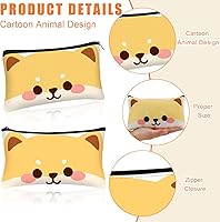 Vista 3 de Hosuly Estuche para lápices con cremallera de diseño moderno a granel, bonito diseño de animales, multicolor, gato, oso, tiburón, conejo, bolsa