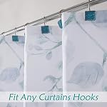 Central Park Blue Leaf Shower Curtain Water Resistant Decorative Sweeping Floral Print Canvas Bathroom Spa Hotel Shower Curtain with Buttonholes (White, 70"x72")