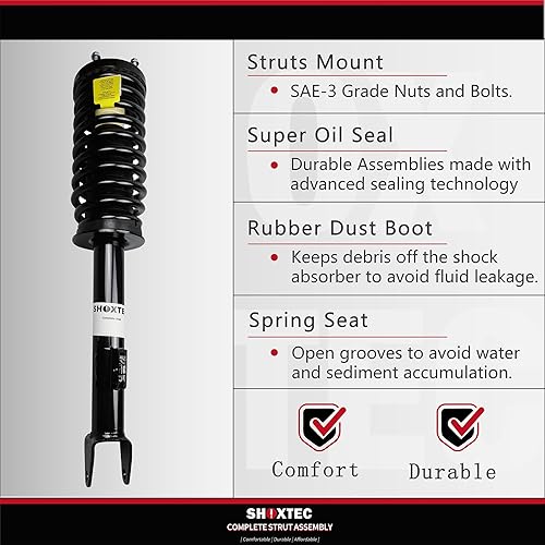 Miniatura 5 de Shoxtec Reemplazo del conjunto de puntal completo delantero para Dodge Challenger SE 2009-2010, no incluye suspensión de rendimiento Repl No.