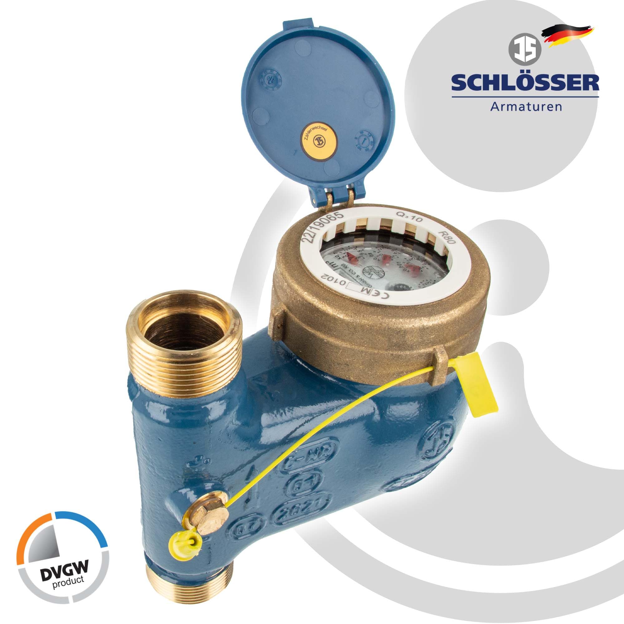 JS Steigrohr Hauswasserzähler MNRS 1 Zoll DN 25 Q3=10, R80, Baulänge 150 mm