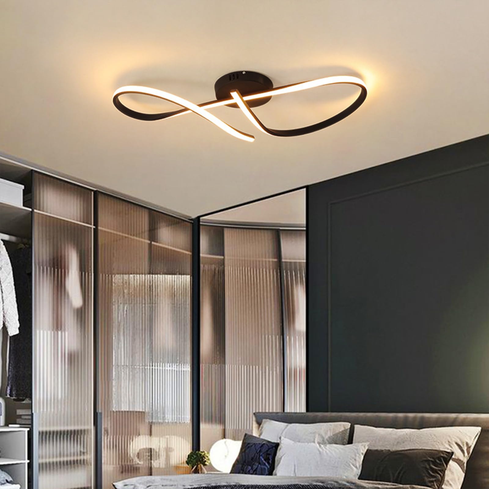 WSXEDC LED Deckenleuchte – 80 Cm, Dimmbar Mit Fernbedienung, 55W, 3 Farbtemperaturen