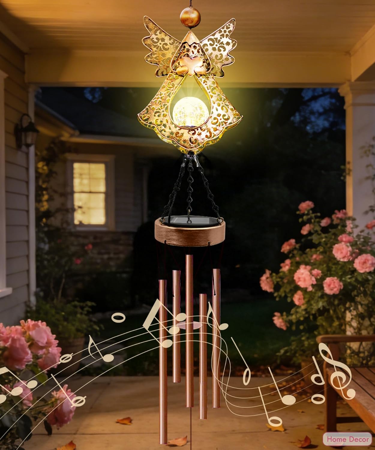 Wind Chimes Outdoor Indoor Decor: Melodious Valentines Day Gifts for Her Wife Women Mom Grandma Birthday - Weatherproof Metal Outdoor Decor Easy Hanging for Garden Patio Tree Window Memorial - Image 2