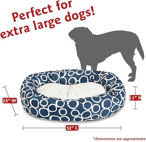 Miniatura 3 de Majestic Pet Cama de bagel Sherpa Fusion Navy de 52"