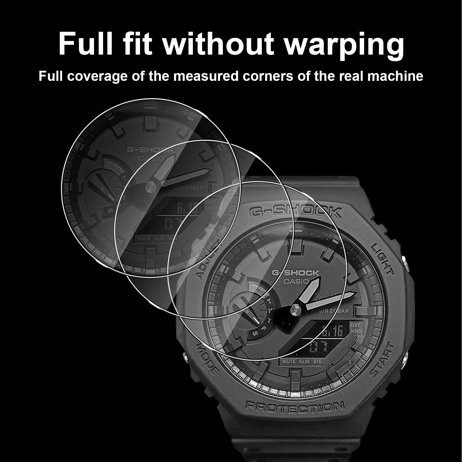 Protector de Pantalla Compatible con Casio G-Shock GA-B2100, 4 Piezas Cristal Templado 9H HD Transparente Anti-Arañazos