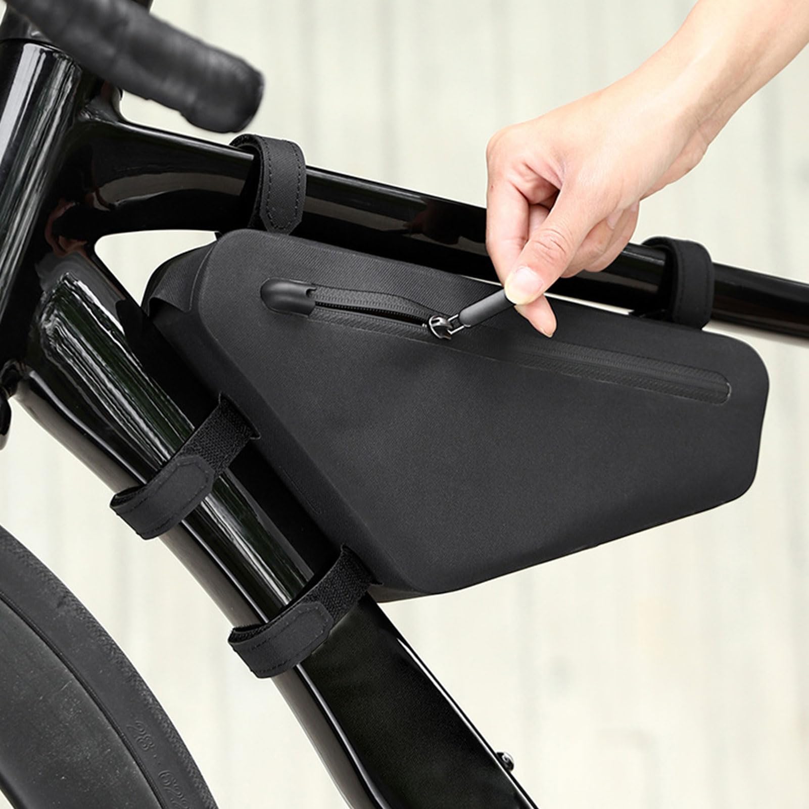 Borsa per bicicletta, grande capacità, impermeabile, triangolare, per bicicletta, per portafoglio, guanti, telefoni, strumenti di riparazione, , e chiavi