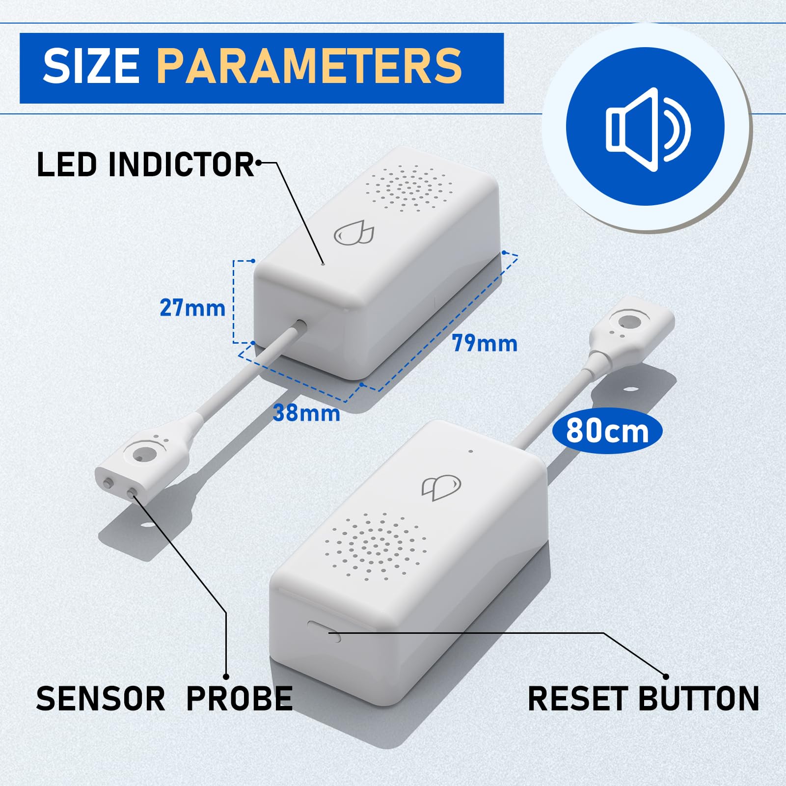 BSEED Allarme Acqua Smart, Nessun Hub Richiesto, Sensore Acqua Wi-Fi con Notifica a Distanza, Impermeabile IP65, Controllo tramite App Smart Life/Tuya, 5 Pezzo