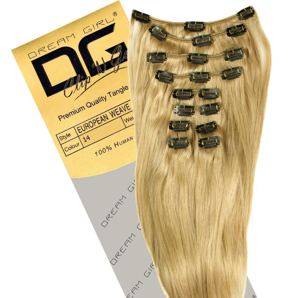 Dream Girl 14 inch Colour 14 Clip On Hair Extensions